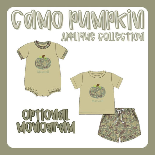 CAMO PUMPKIN BOY SHORT SET