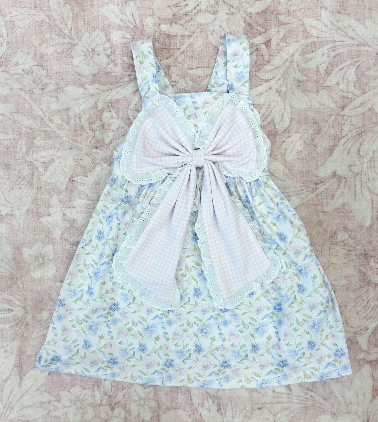 GIRL WATERCOLOR BLOSSOM & BOW DRESS