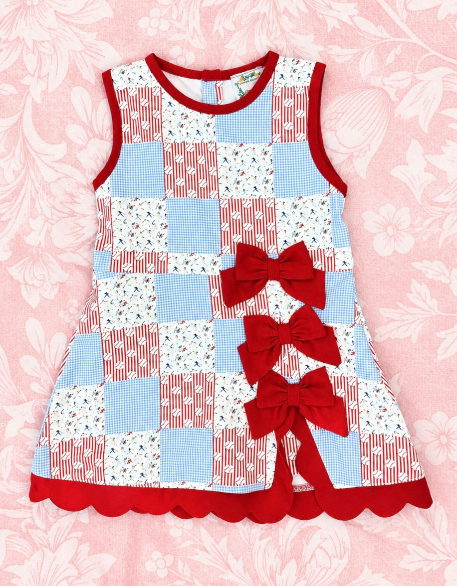 ALL STAR PATCHWORK GIRL ATHLETIC DRESS (built in shorts)