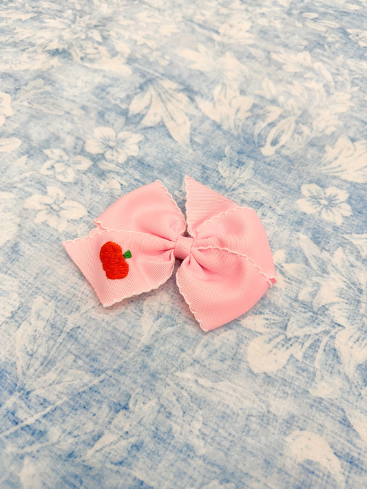 EMBROIDERED PUMPKIN HAIR BOW