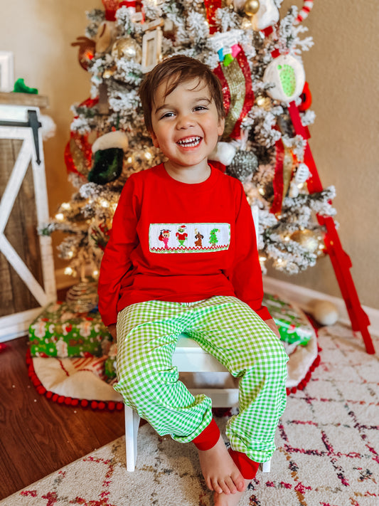 WHOVILLE GINGHAM BOY PANT SET