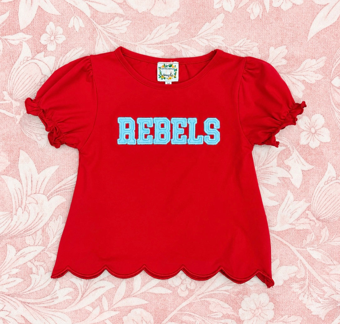 GIRL REBELS SCALLOPED TEE