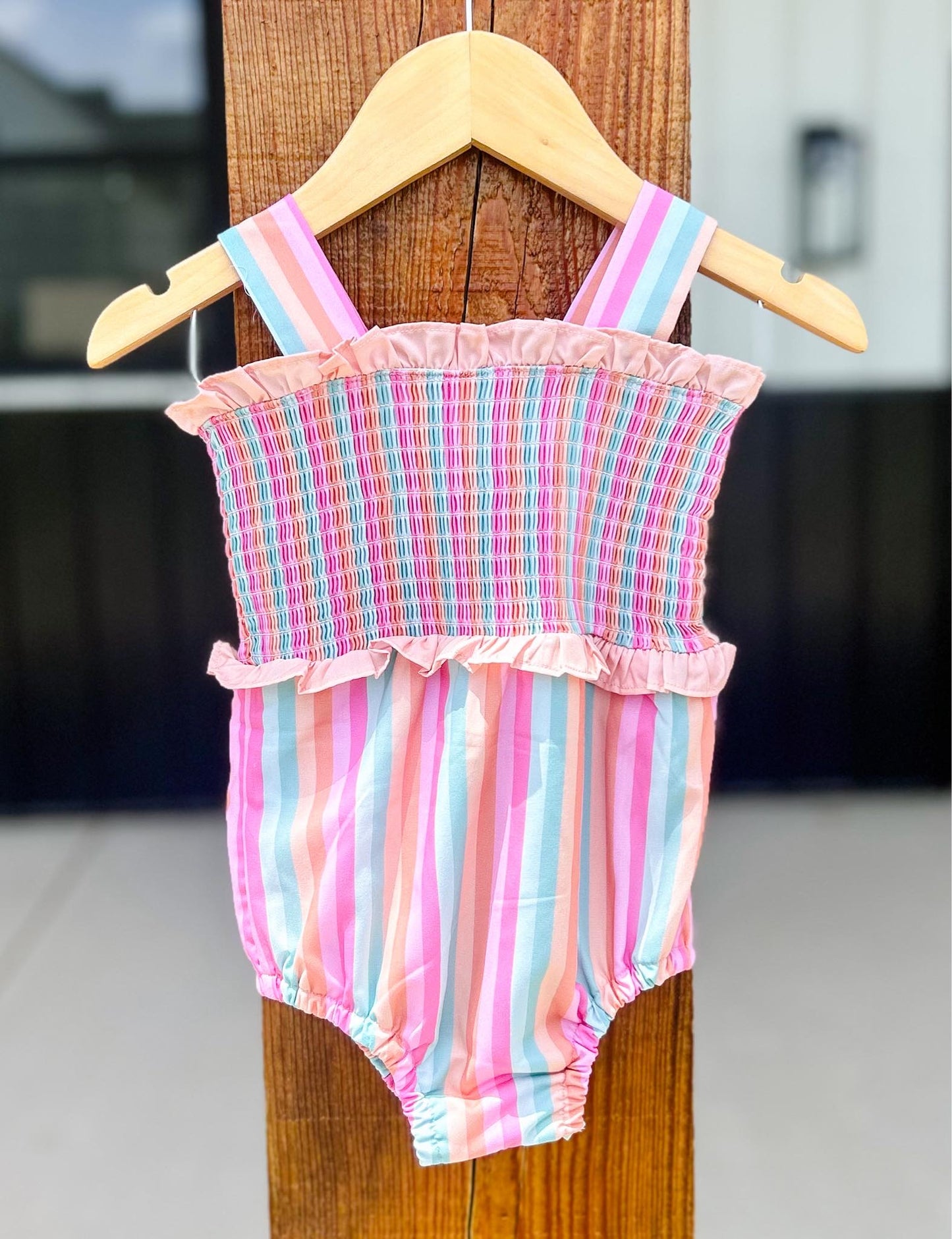 NEON SUMMER STRIPES SWIM GIRL 1 PIECE