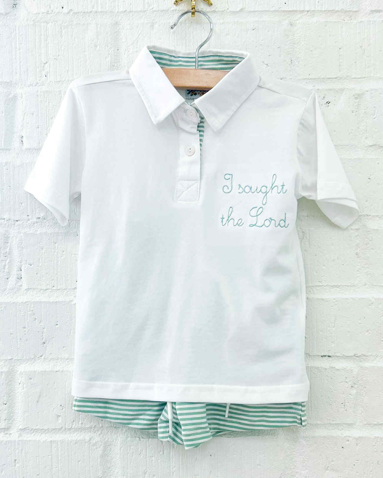 I SOUGHT THE LORD BOY SHORT SET