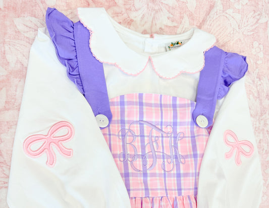 PINK & LAVENDER PLAID GIRL BUBBLE