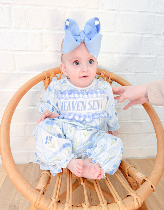 "HEAVEN SENT" FLORAL SMOCK ROMPER