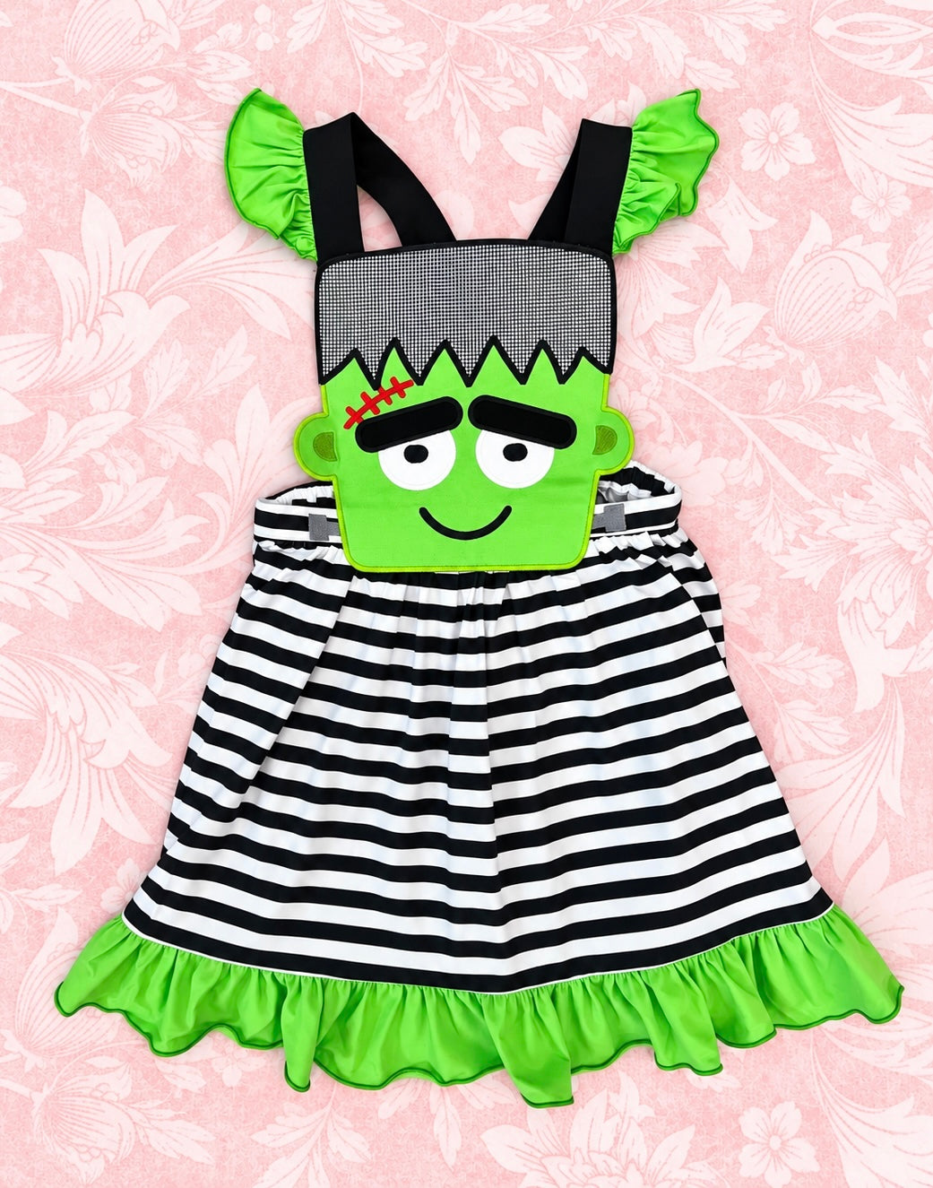 GIRL FRANKENSTEIN APPLIQUE DRESS