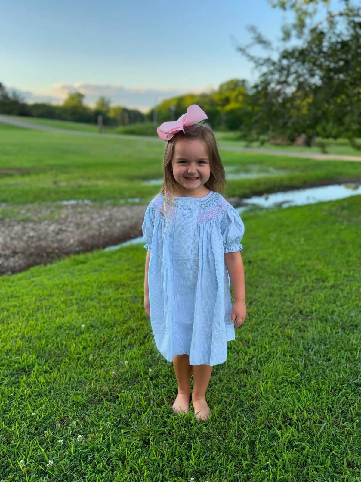 GIRL DADDY'S GIRL SMOCKED DRESS