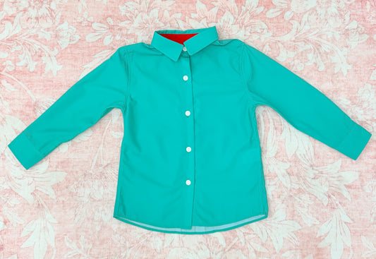 EMERALD & RED BOY BUTTON UP