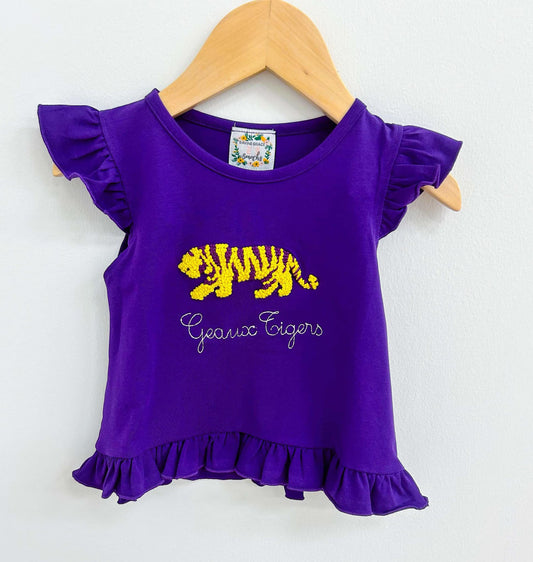 GEAUX TIGERS FRENCH KNOT GIRL SHIRT