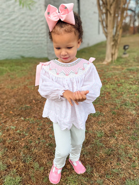 PRETTY PETALS SMOCKED PANT SET