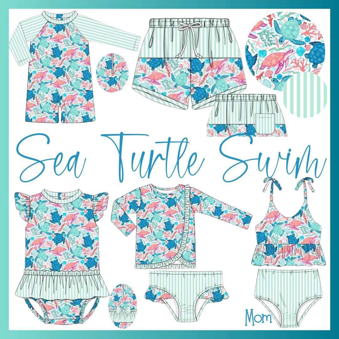 SEA TURTLE SWIM GIRL 2PC