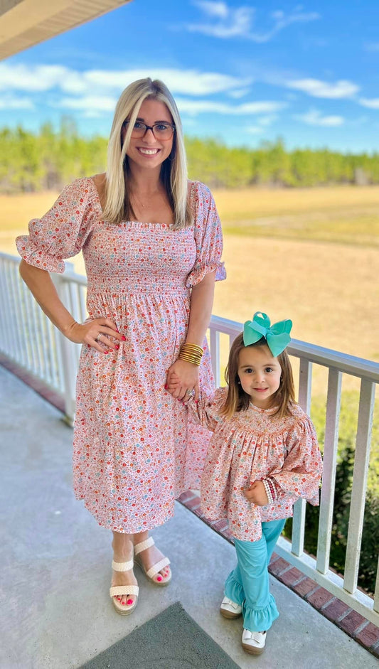 WHIMSICAL FLORAL MOM DRESS