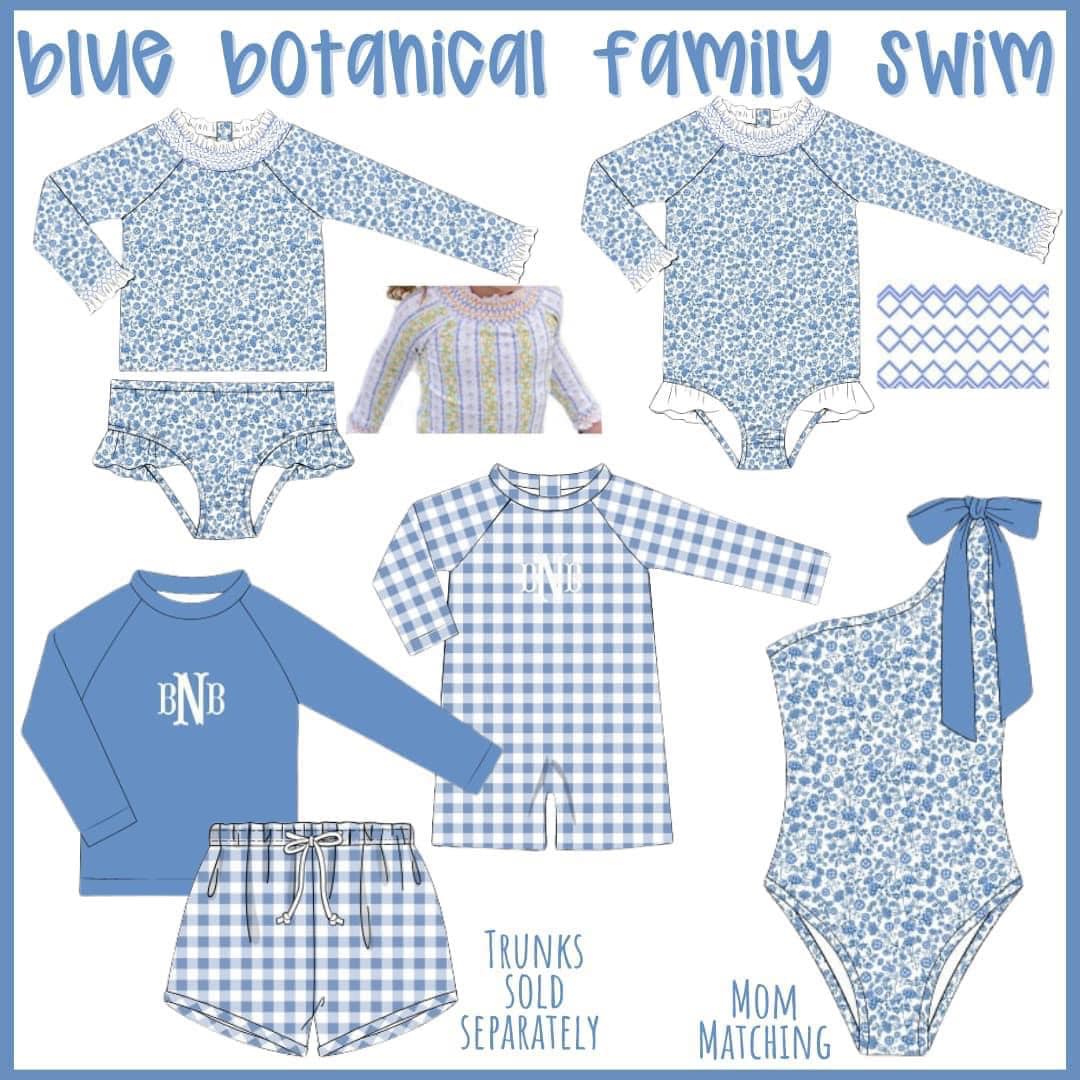 BLUE BOTANICAL FAMILY SWIM BOY 1PC