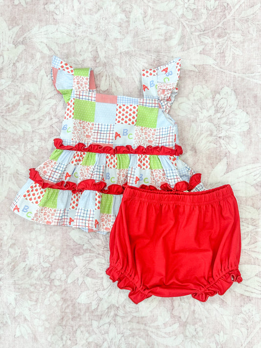 GIRL CLASSROOM PATCHWORK BLOOMER SET