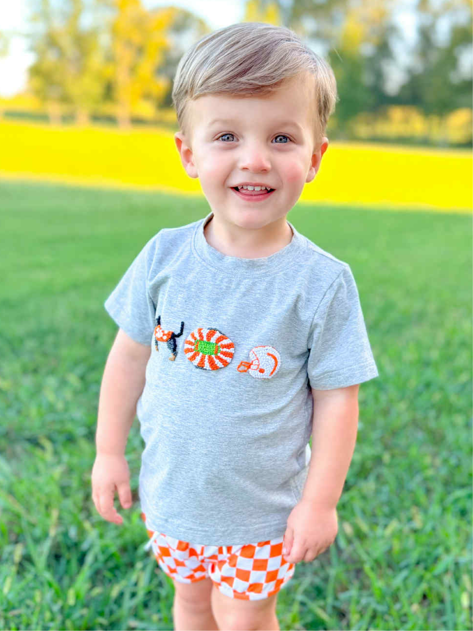 FULMER'S FRENCH KNOT BOY SHORT SET