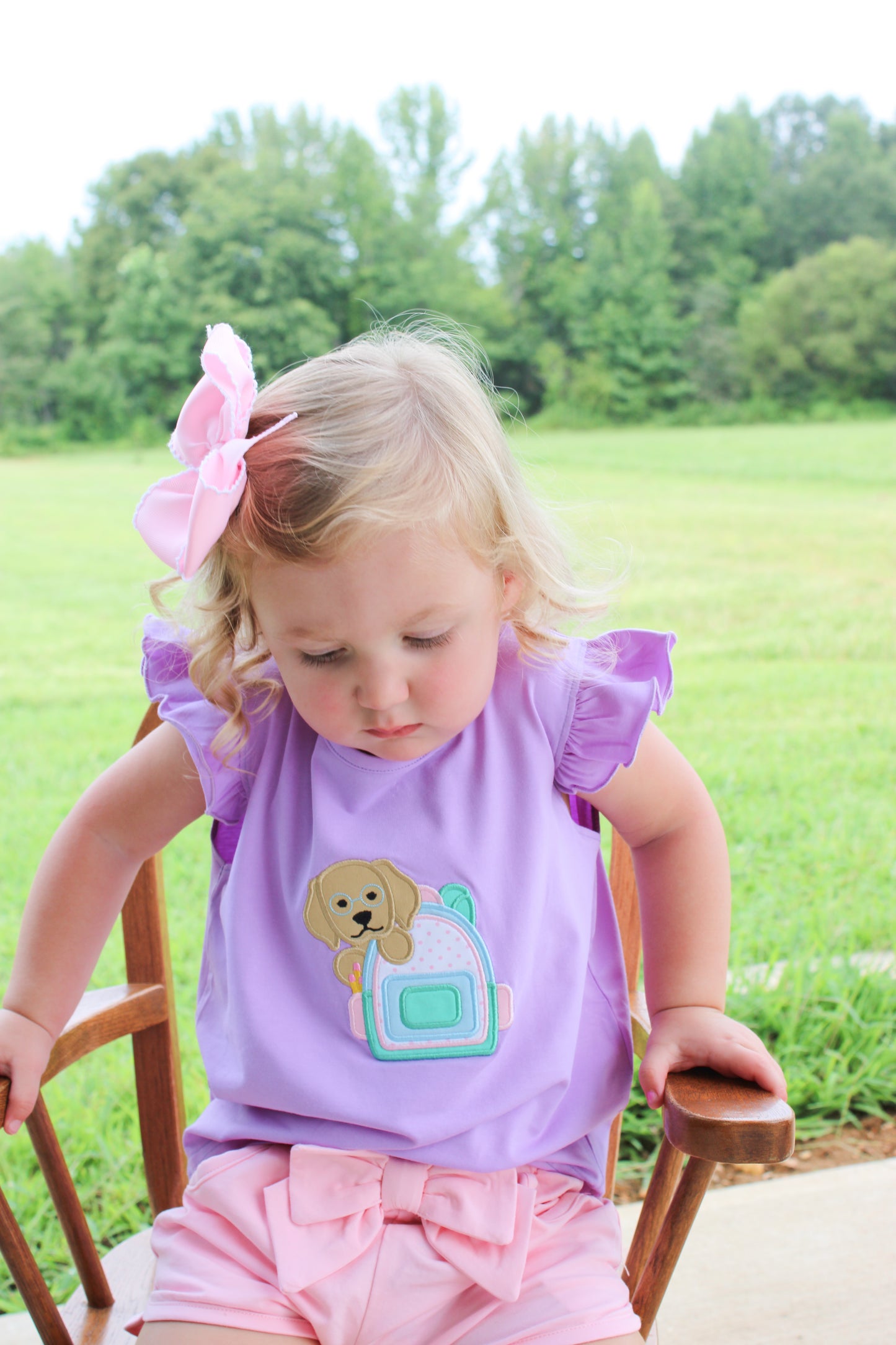 GIRL PUPPY LOVE APPLIQUE SHIRT