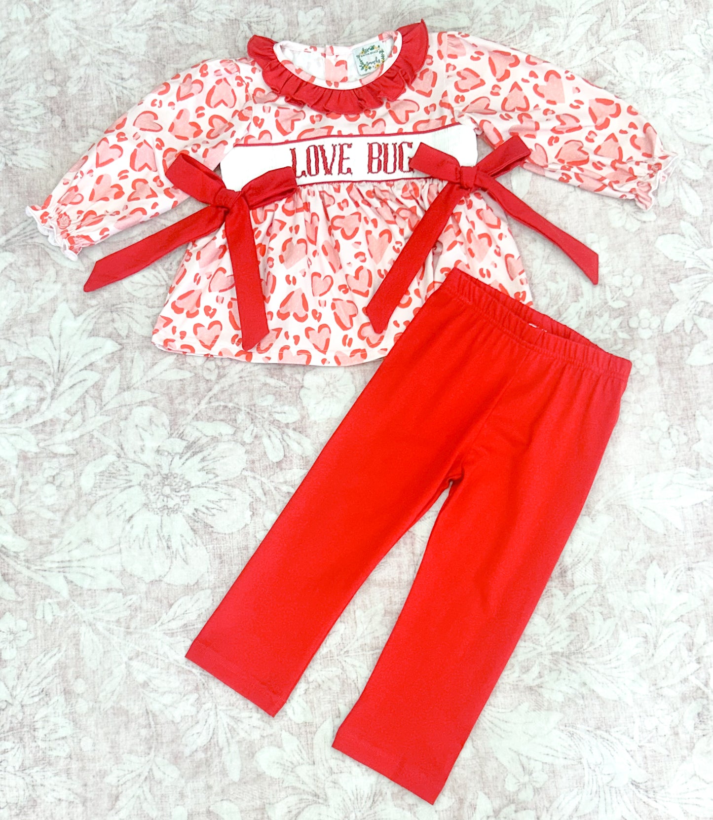 "LOVE BUG" SMOCK GIRL LEGGING PANT SET
