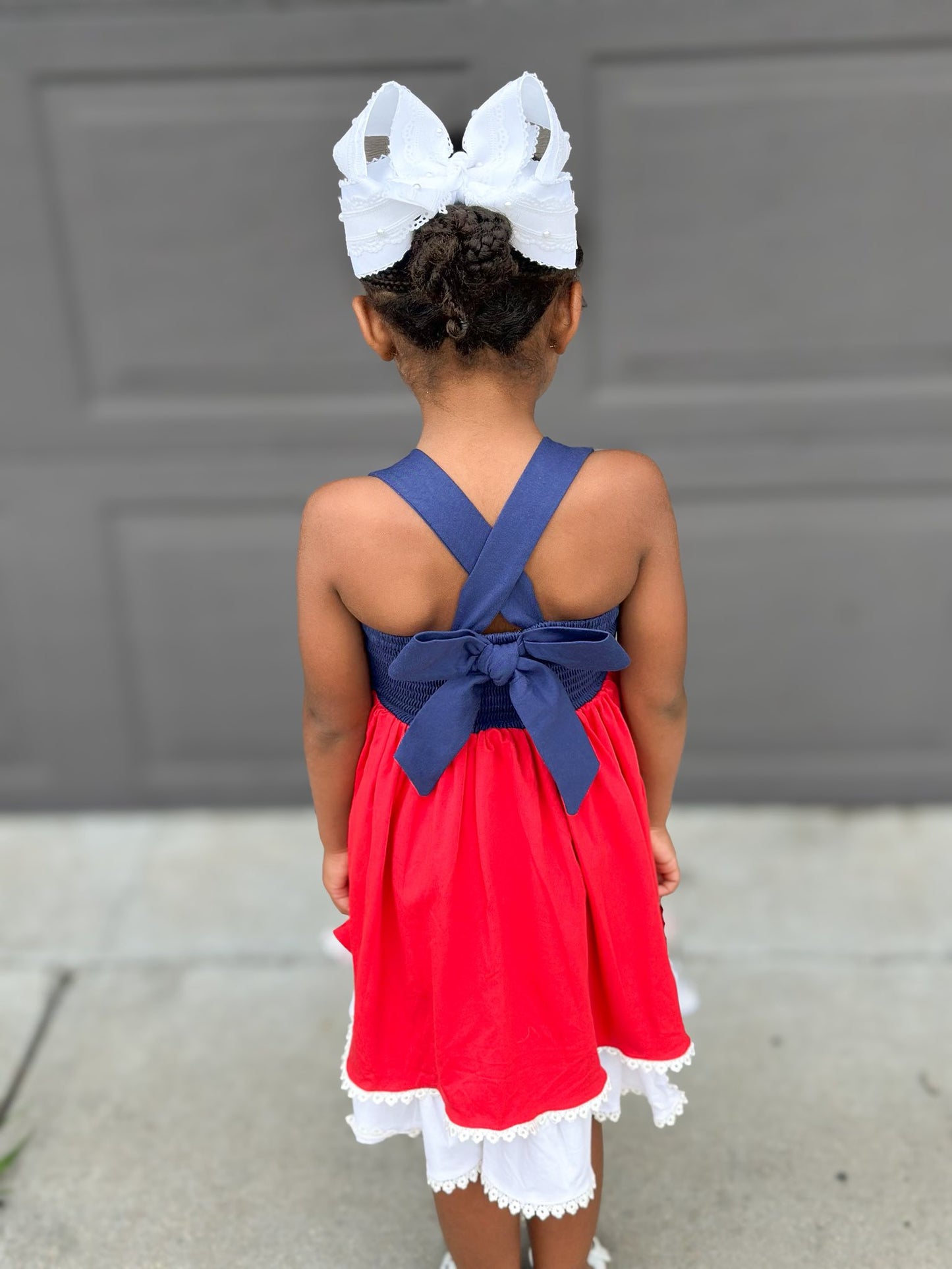 ALL AMERICAN FRENCH KNOT DRESS
