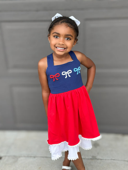 ALL AMERICAN FRENCH KNOT DRESS