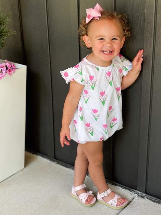PINK TULIPS & BOWS GIRL BUBBLE
