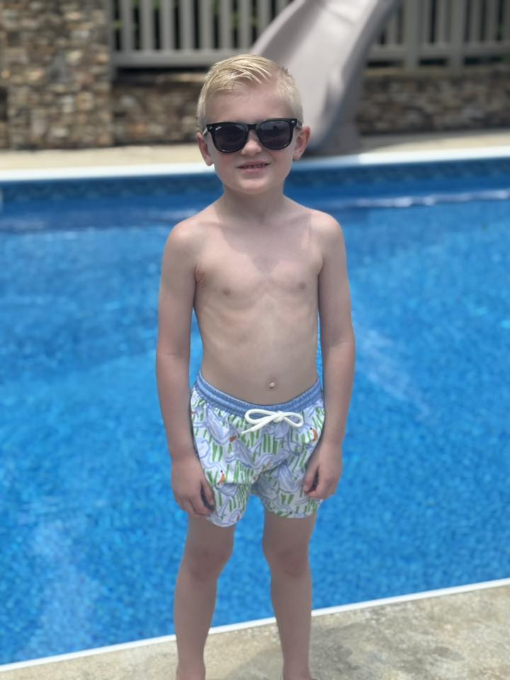 TROPICAL FLAMINGOS SWIM BOY TRUNKS