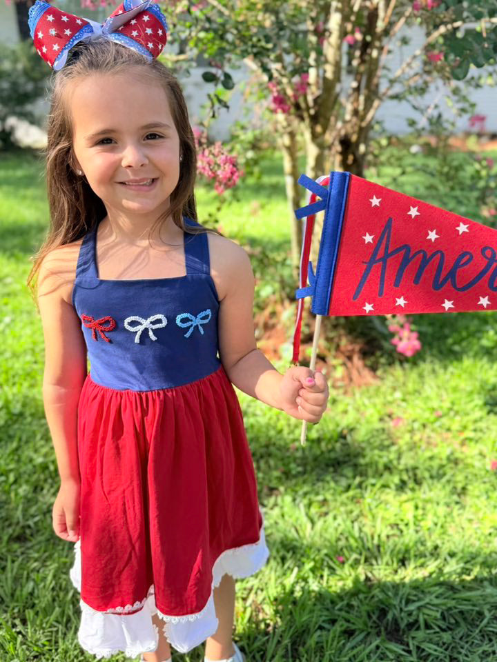 ALL AMERICAN FRENCH KNOT DRESS