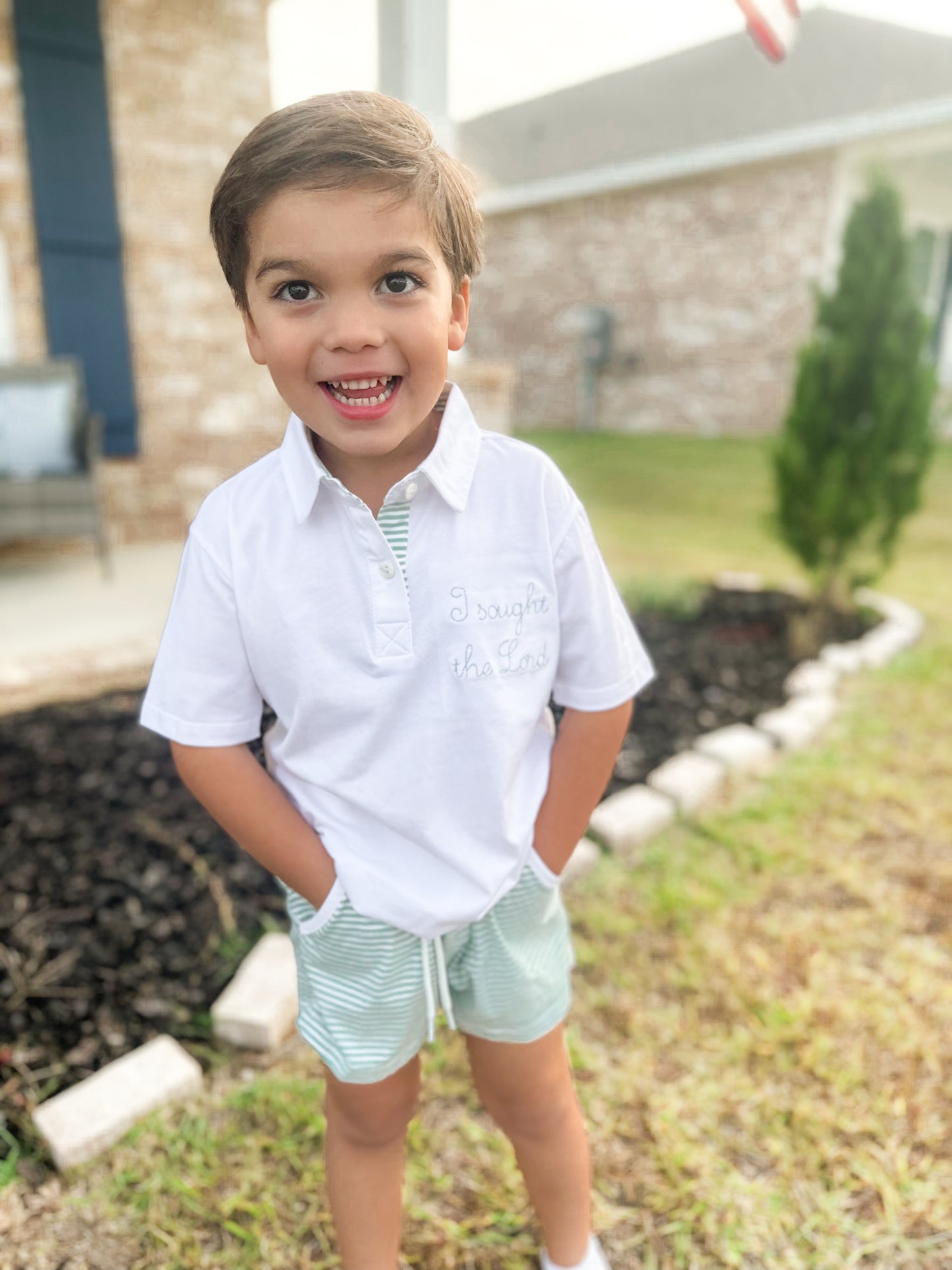 I SOUGHT THE LORD BOY SHORT SET