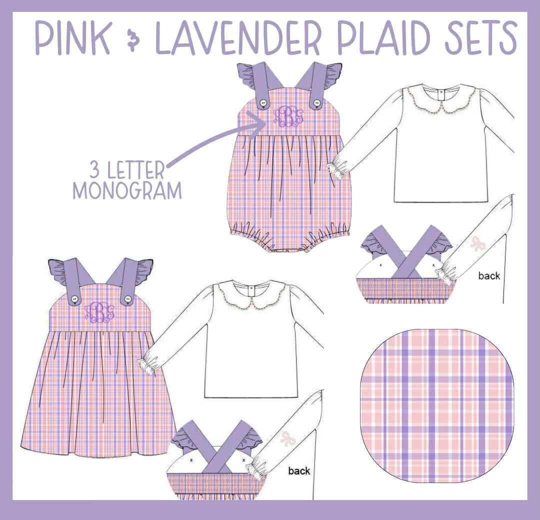 PINK & LAVENDER PLAID GIRL BUBBLE