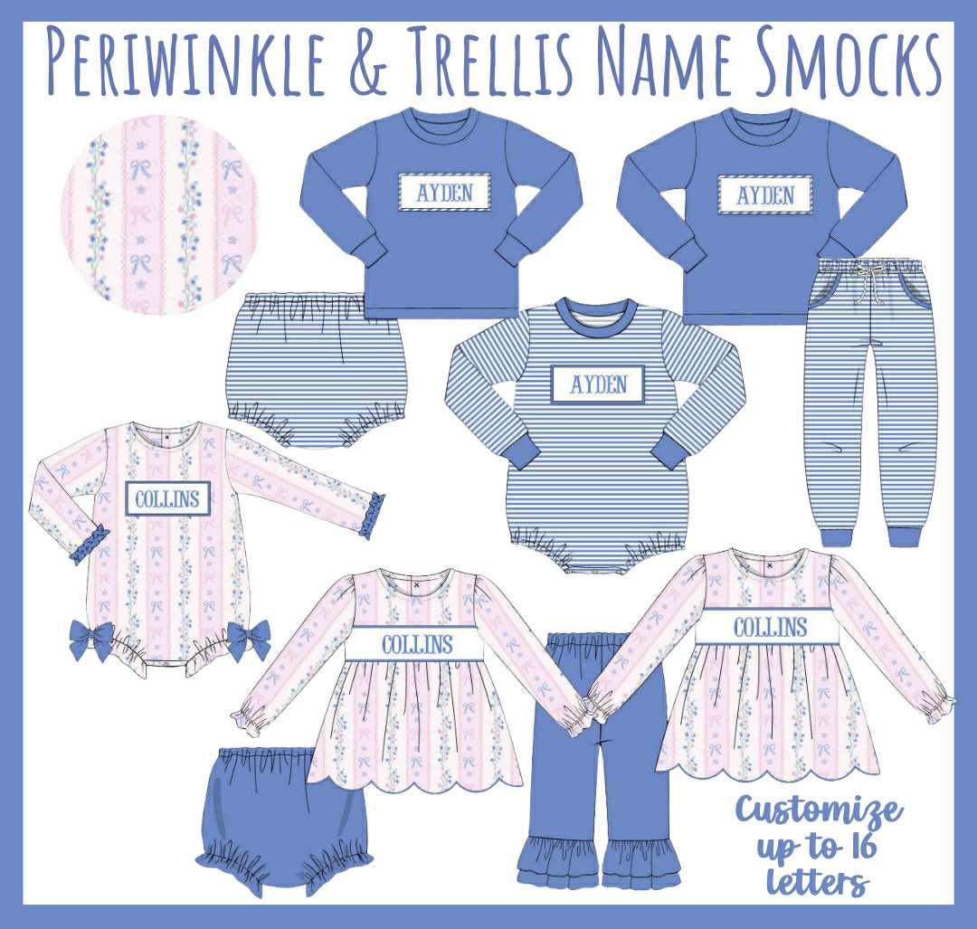 “BIG BROTHER” PERIWINKLE SMOCK BOY PANT SET