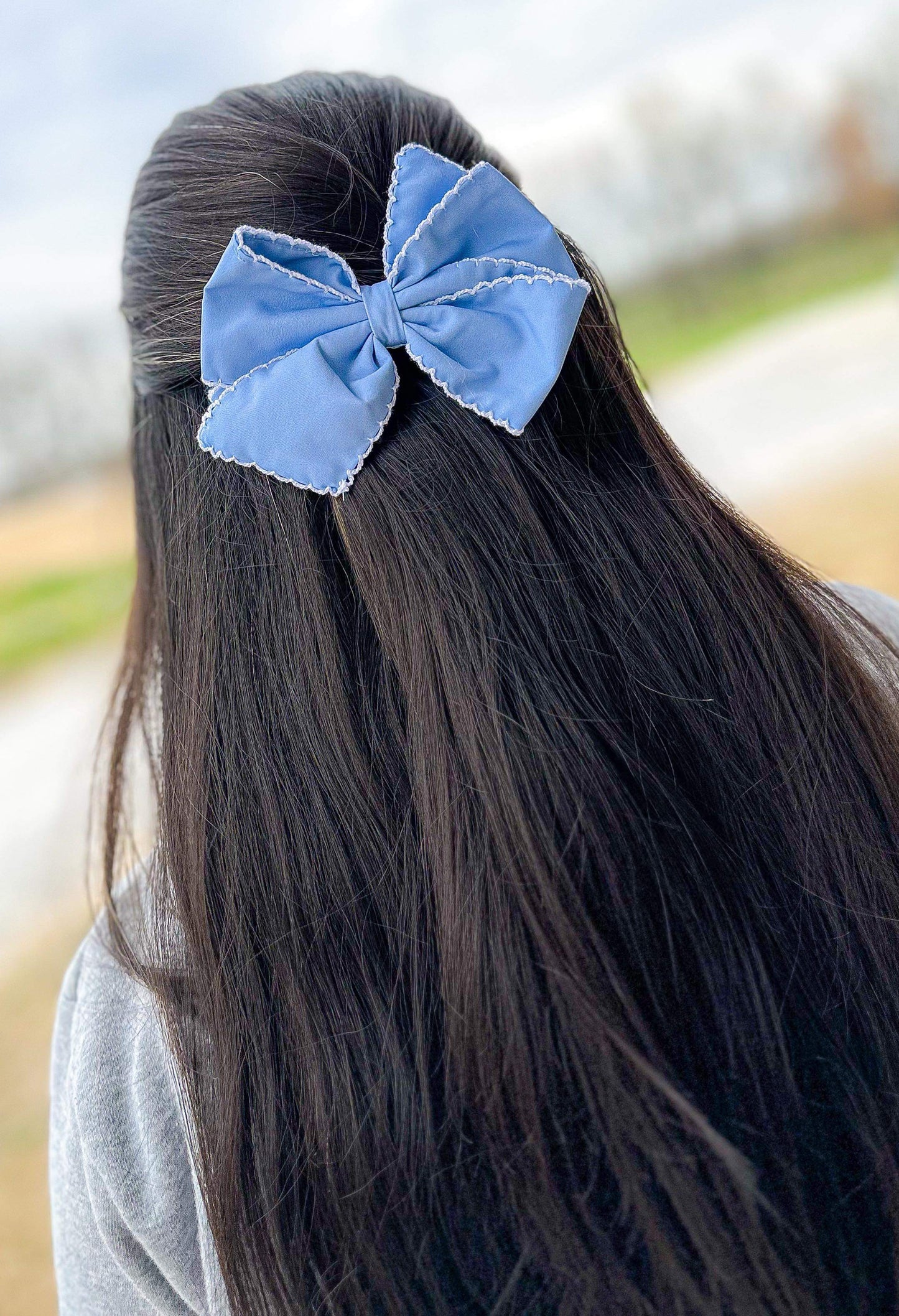 TIMELESS BLUES HAIR BOW