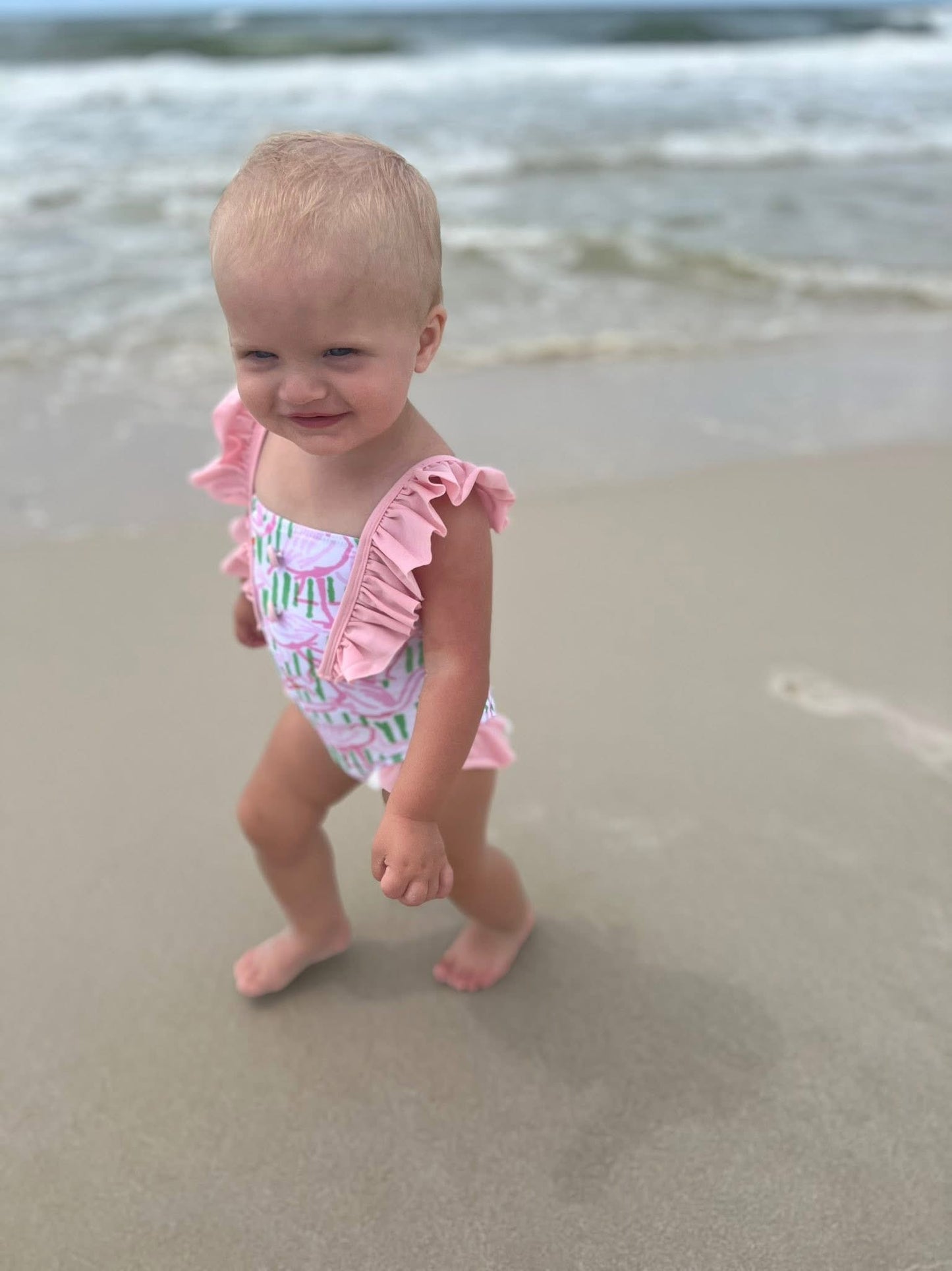 TROPICAL FLAMINGOS SWIM GIRL 1PC