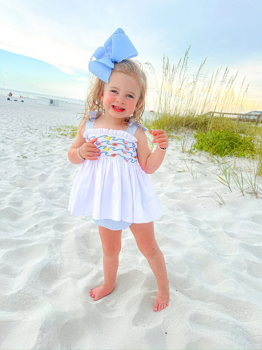 GIRLS PEARLS BY THE PIER BLOOMER SET