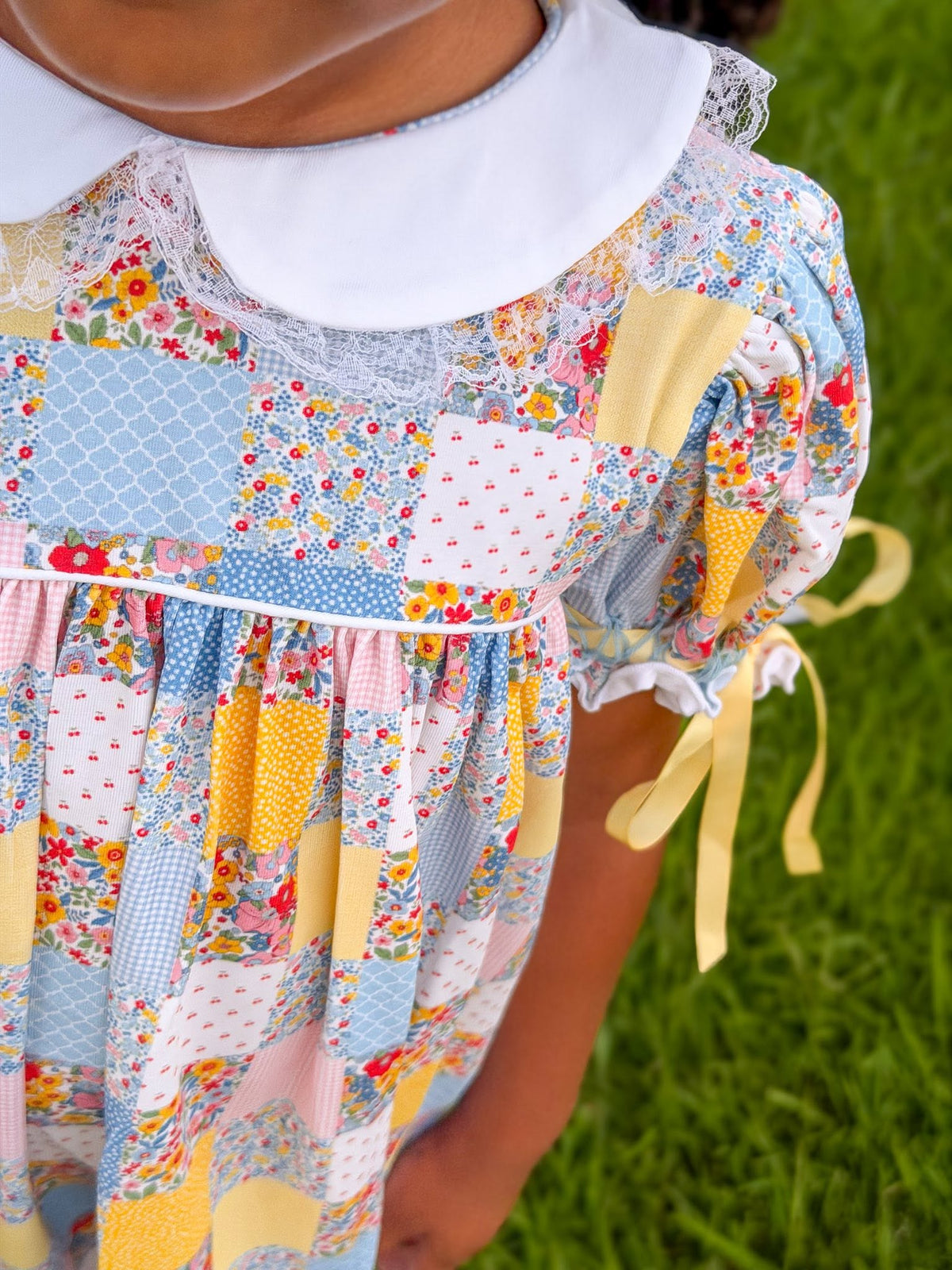 FALL PATCHWORK GIRL DRESS