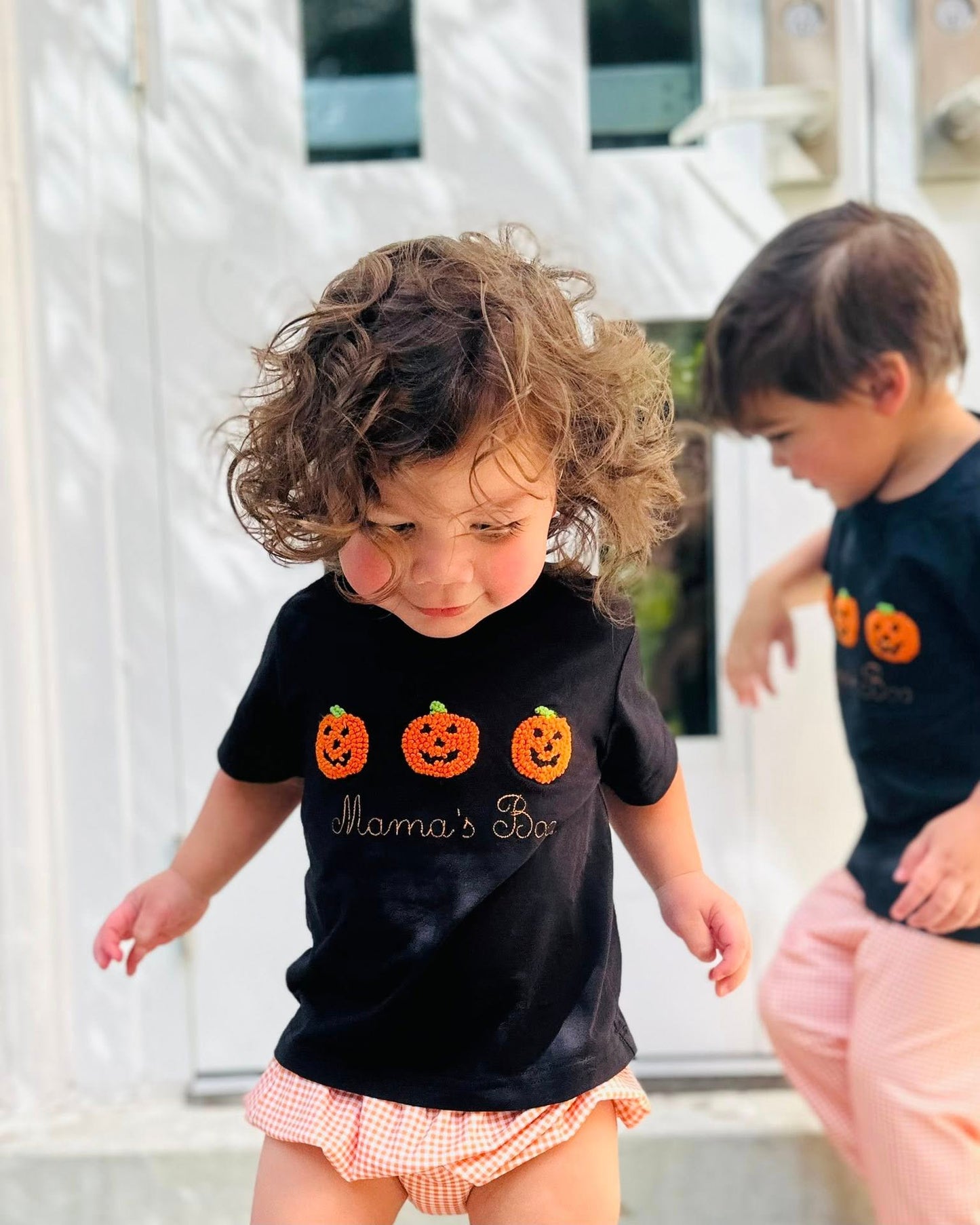 FRENCH KNOT JACK O LANTERN DIAPER SET