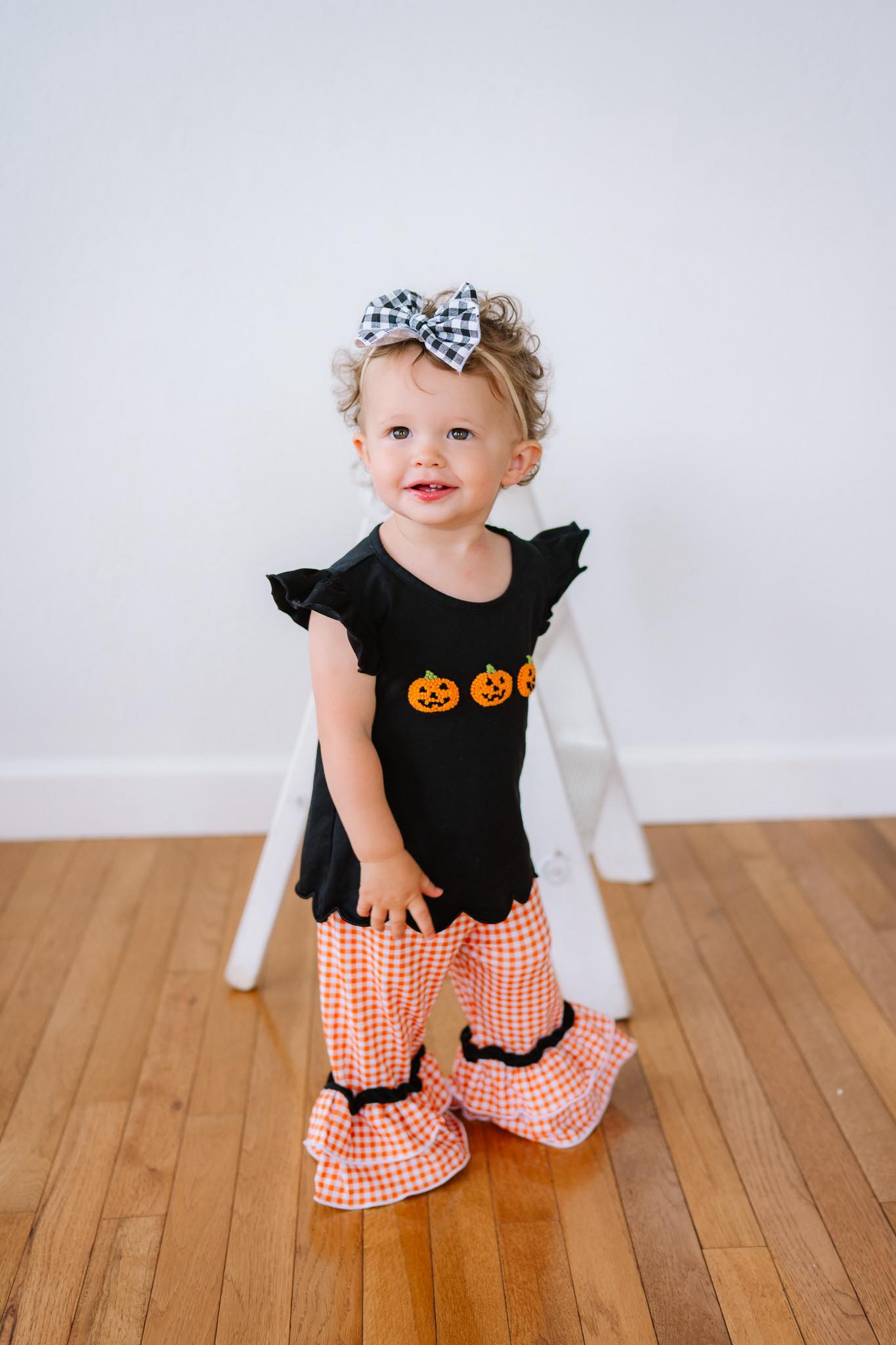 FRENCH KNOT JACK O LANTERN GIRL PANT SET
