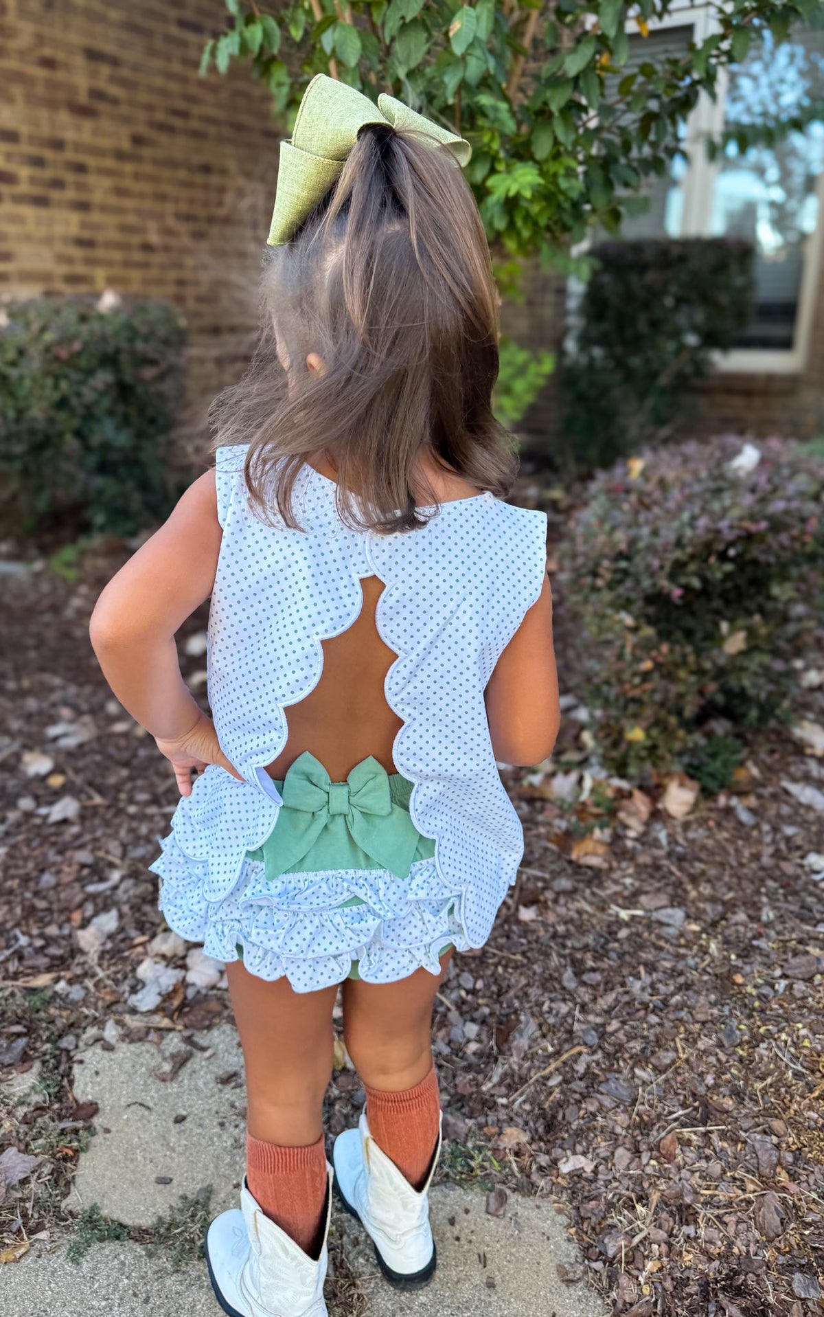 GIRL FRENCH KNOT PUMPKIN TRIO BLOOMER SET