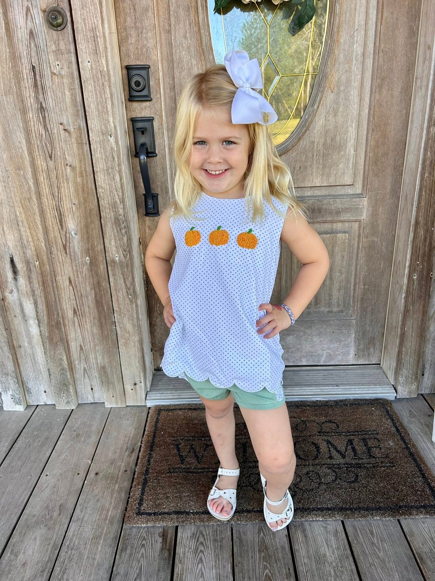 PUMPKIN TRIO GIRL SHORT SET