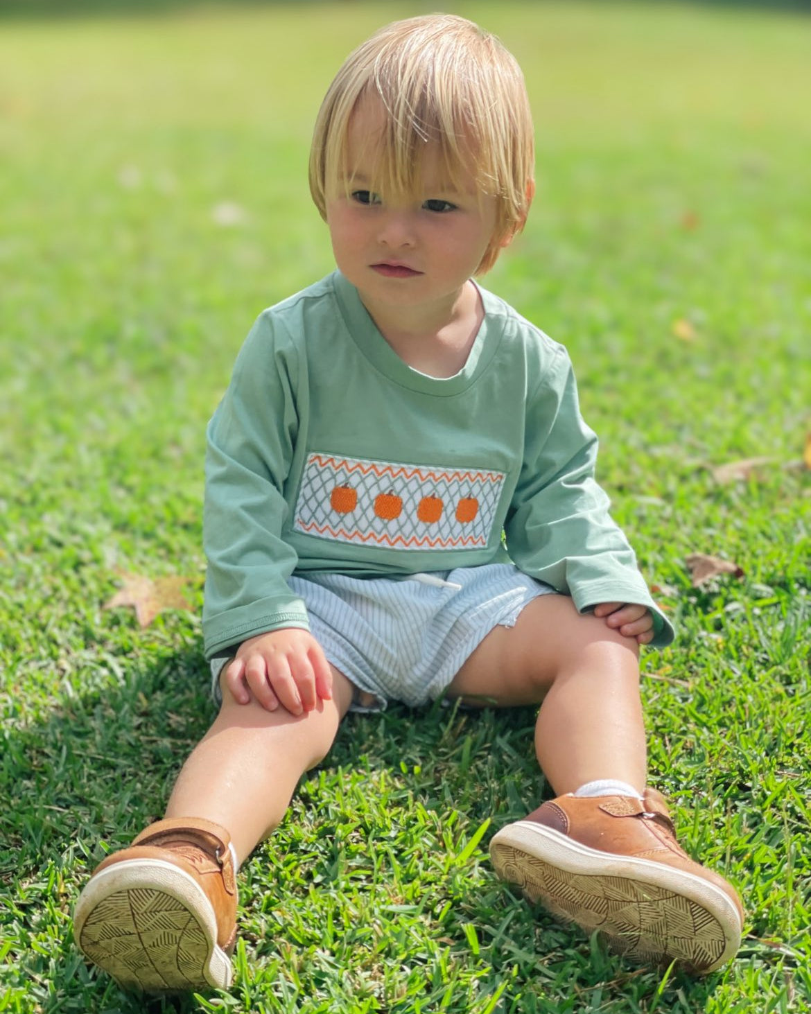 OLIVE FLORAL SMOCKS BOY SHORT SET