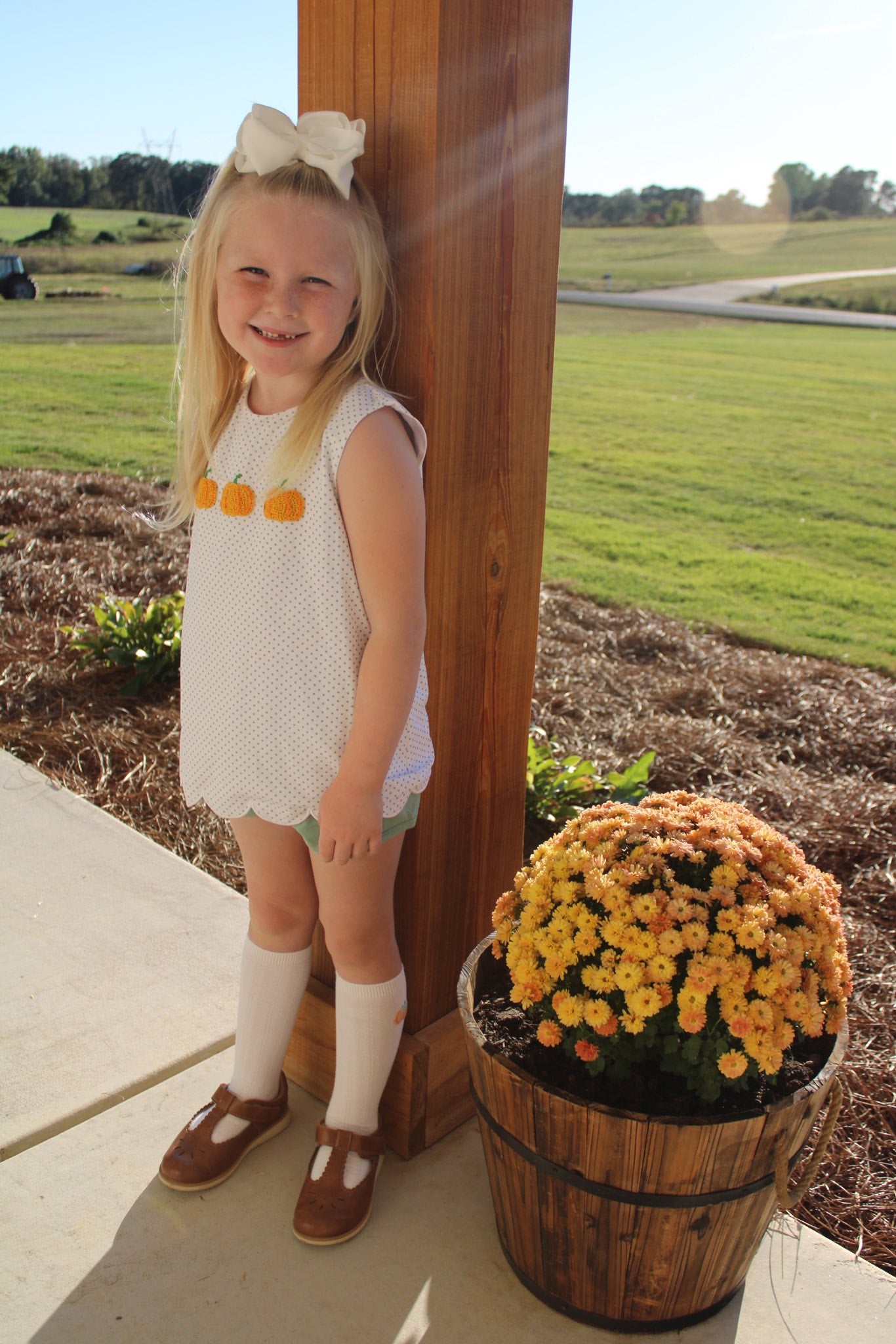 PUMPKIN TRIO GIRL SHORT SET