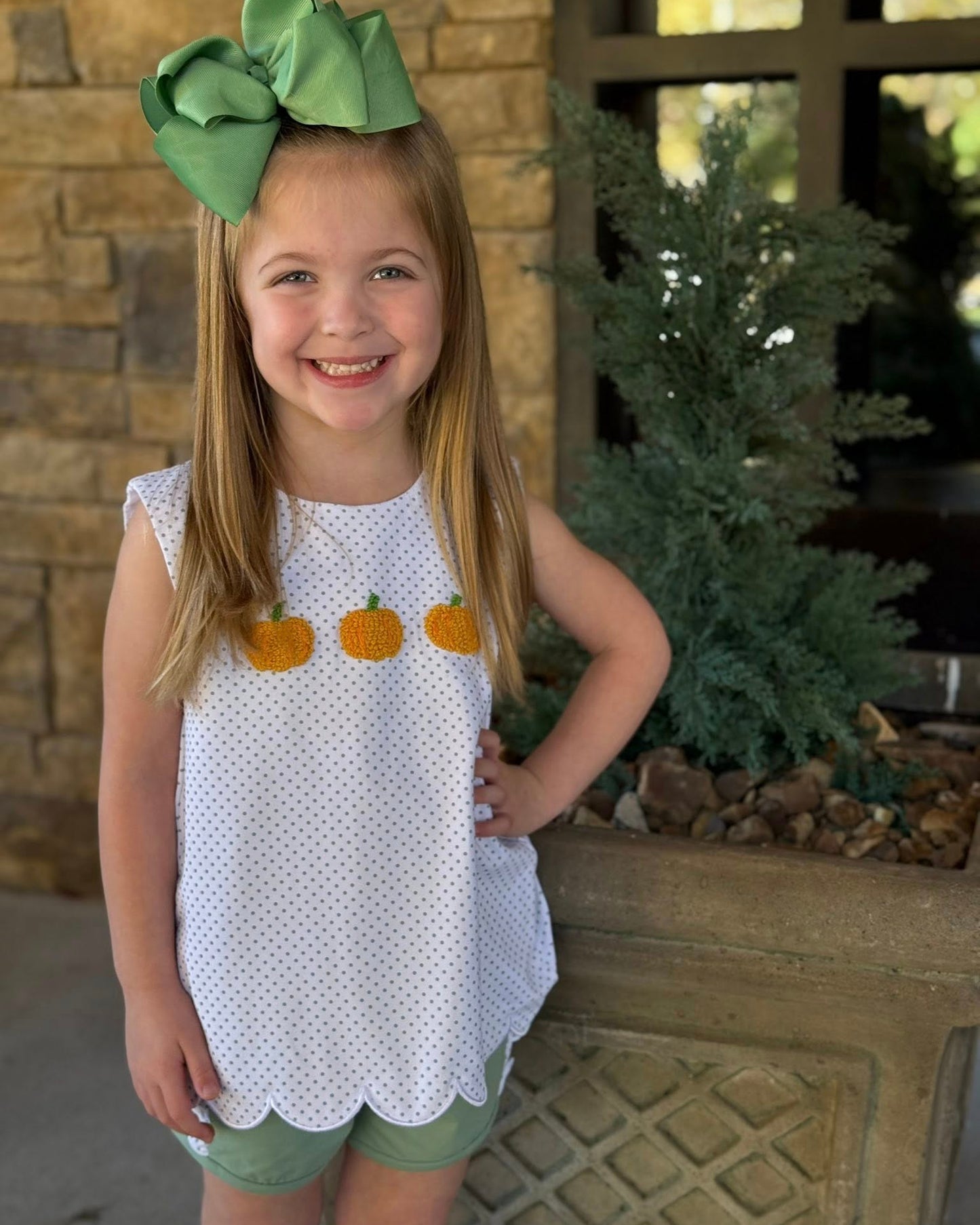 PUMPKIN TRIO GIRL SHORT SET