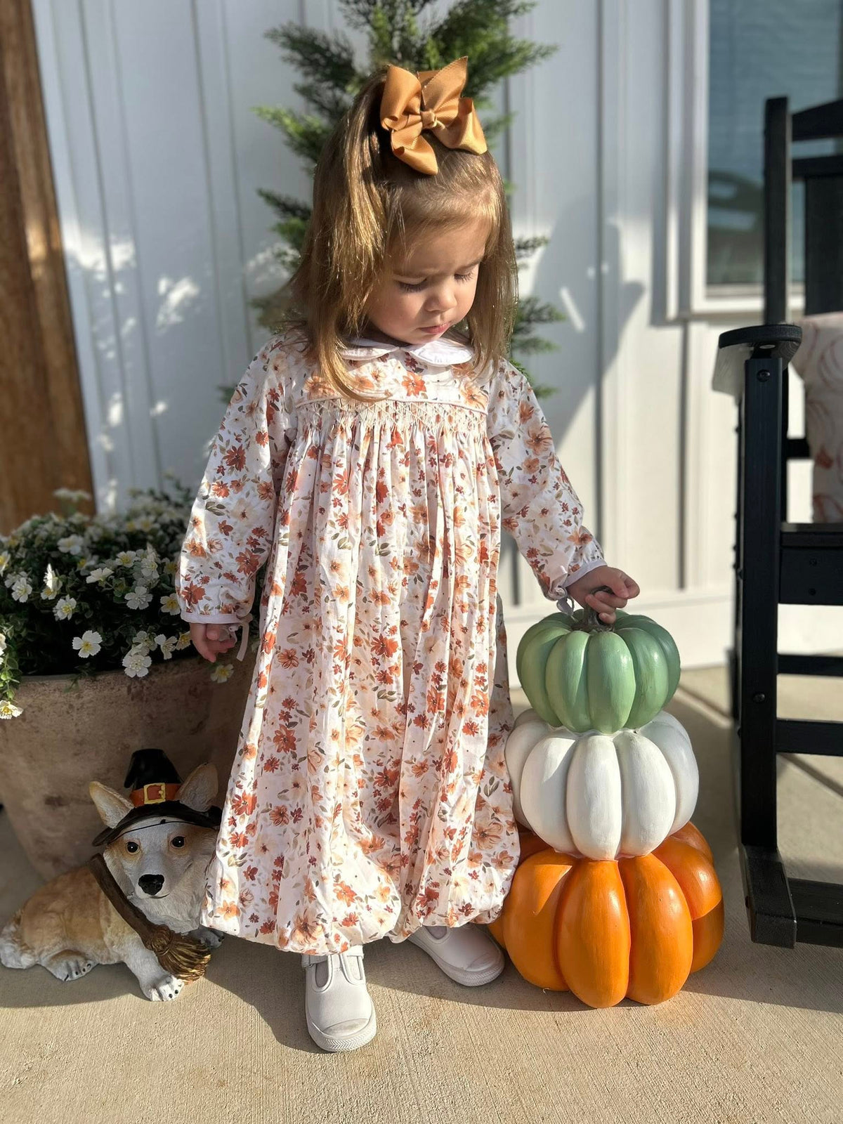 GIRL AUTUMN FLORAL ROMPER