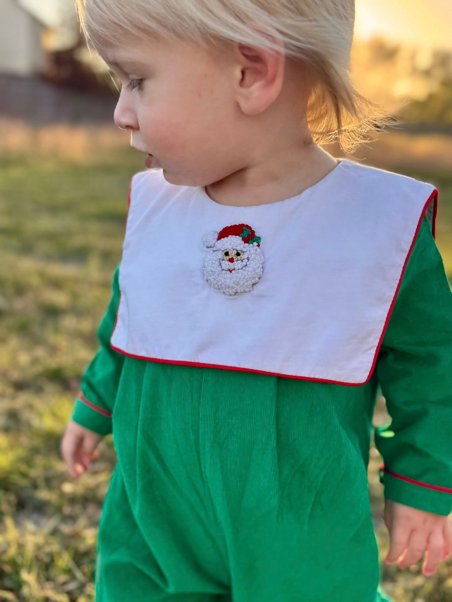 SANTA & CORDUROY BOY ROMPER