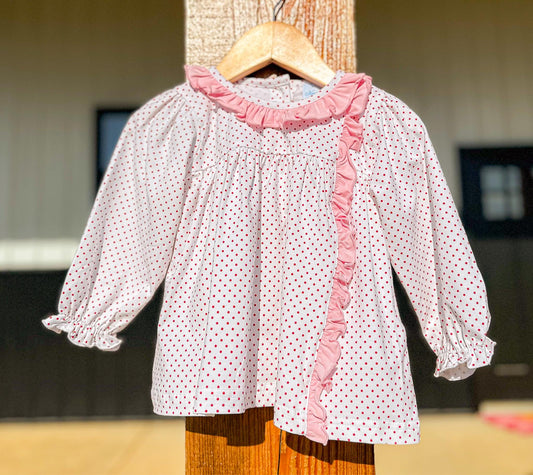 GIRL BITTY DOT KNIT TOP