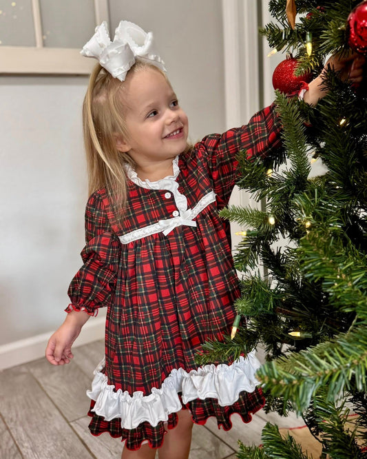 CHRISTMAS EVE PLAID GIRL GOWN