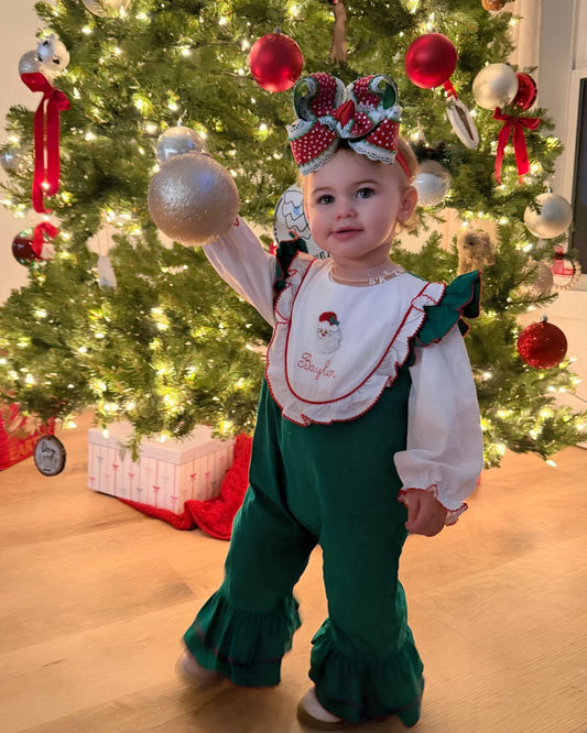 SANTA & CORDUROY GIRL ROMPER