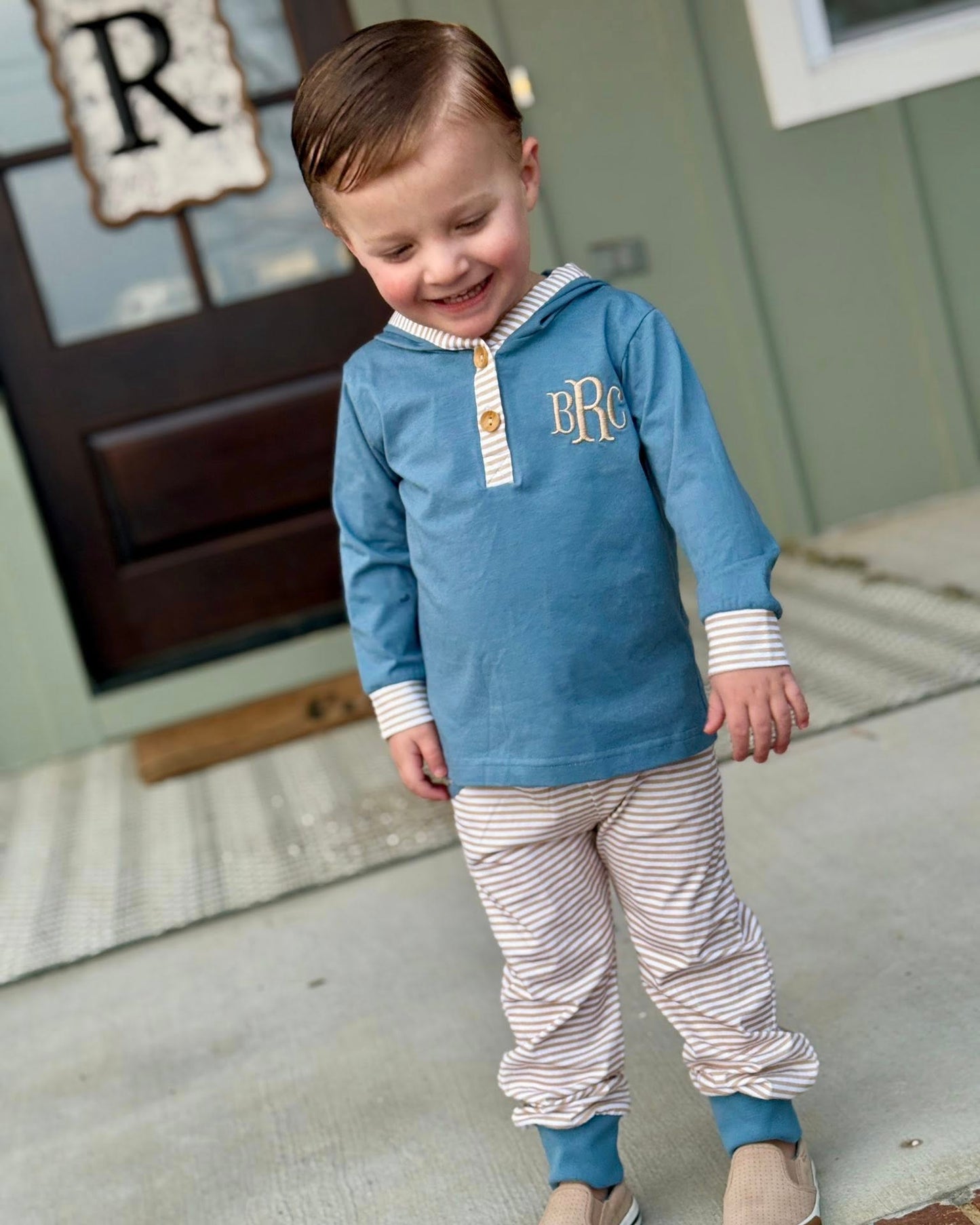 BLUE STONE & STRIPES BOY PANT SET