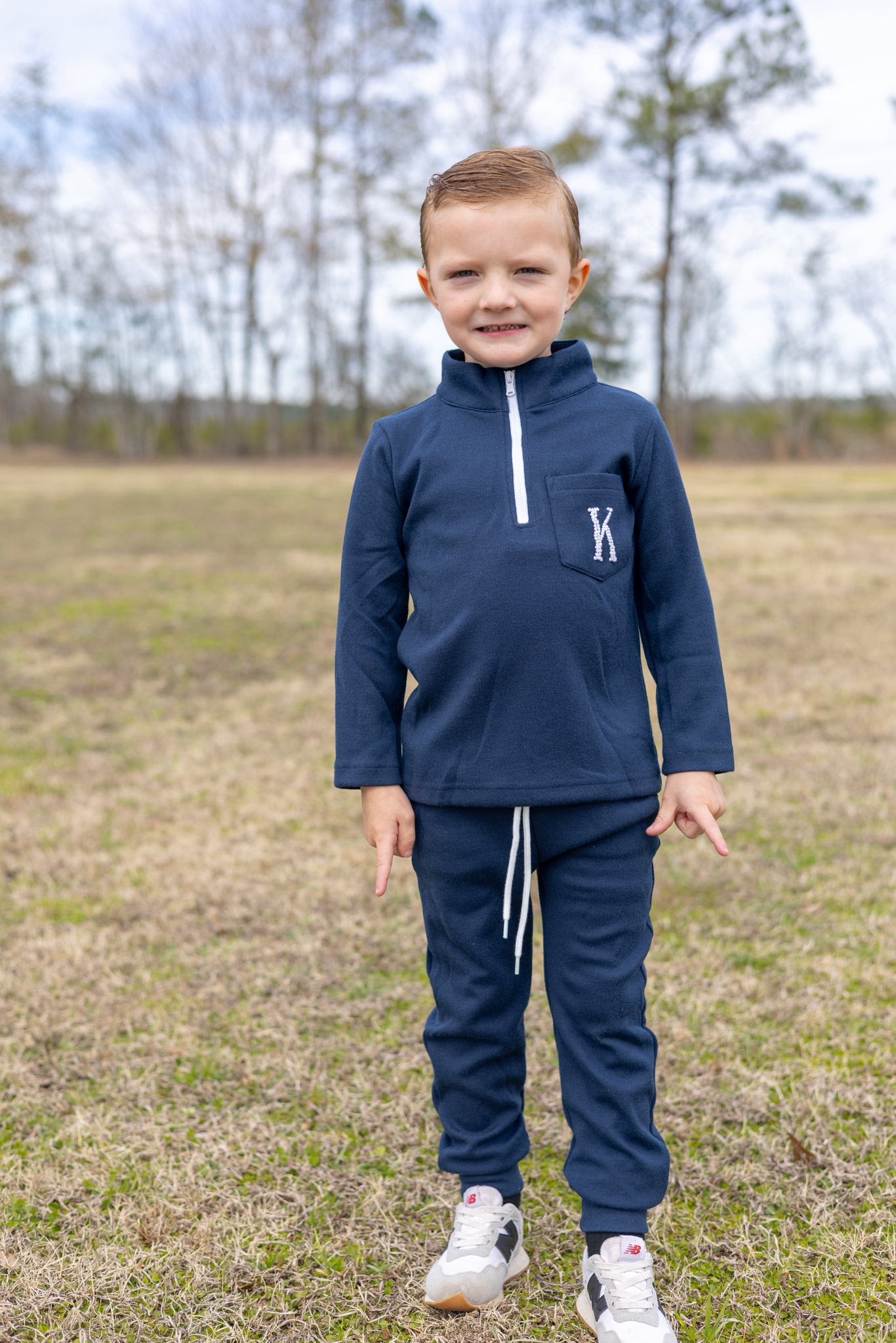 NAVY CARDIGAN JOGGER SET
