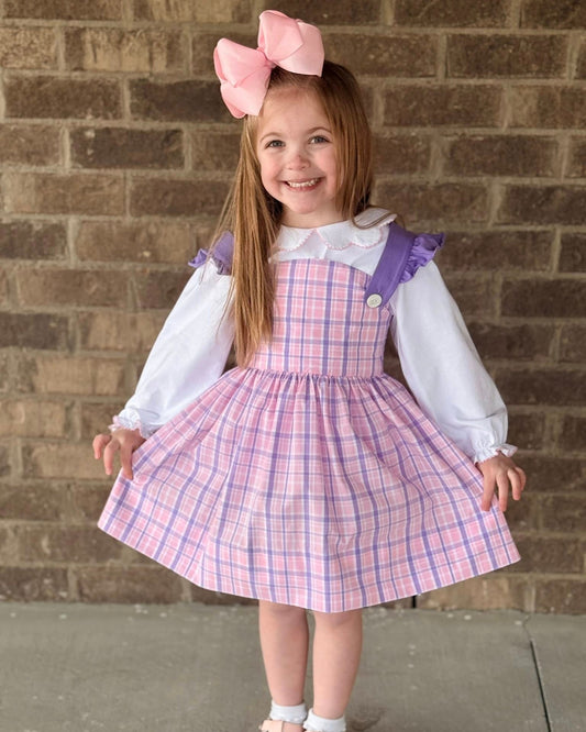 PINK & LAVENDER PLAID DRESS