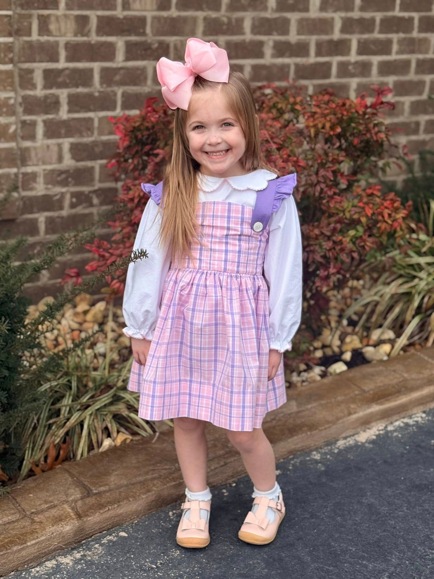 PINK & LAVENDER PLAID DRESS